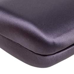 Pre Owned Prada Purple Satin Box Clutch
