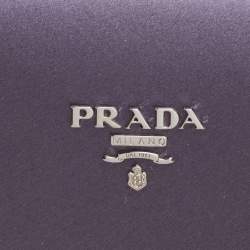 Pre Owned Prada Purple Satin Box Clutch