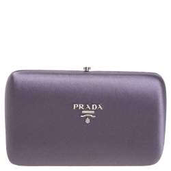 Prada Purple Satin Raso Crystal Embellished Evening Bag