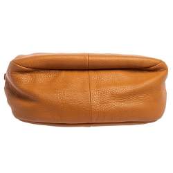 Pre Owned Prada Tan Vitello Daino Leather Zip Top Hobo