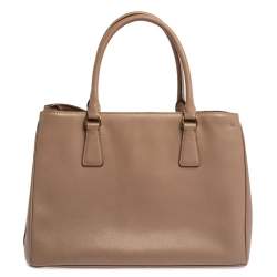 Pre Owned Prada Pink Saffiano Lux Leather Medium Galleria Tote