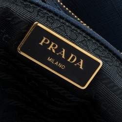 مملوكة مسبقًا Prada Blue Saffiano Lux Leather Open Tote