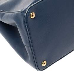 مملوكة مسبقًا Prada Blue Saffiano Lux Leather Open Tote