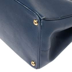 مملوكة مسبقًا Prada Blue Saffiano Lux Leather Open Tote