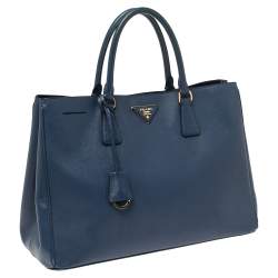 مملوكة مسبقًا Prada Blue Saffiano Lux Leather Open Tote