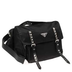 Pre Owned Prada Black Nylon and Leather New Vela Belt Bag