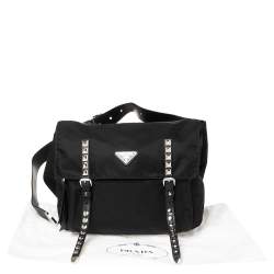 Pre Owned Prada Black Nylon and Leather New Vela Belt Bag