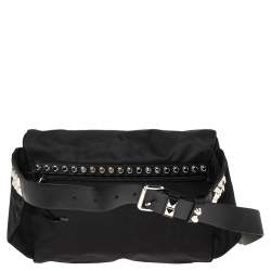 Pre Owned Prada Black Nylon and Leather New Vela Belt Bag