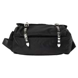 Pre Owned Prada Black Nylon and Leather New Vela Belt Bag