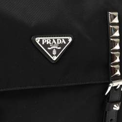 Pre Owned Prada Black Nylon and Leather New Vela Belt Bag