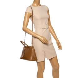 Pre Owned Prada Tan Saffiano Lux Leather Dome Satchel