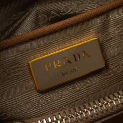 Pre Owned Prada Tan Saffiano Lux Leather Dome Satchel