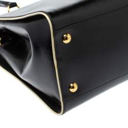 Pre Owned Prada Black Patent Leather Open Satchel