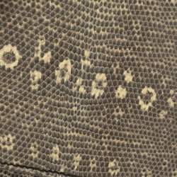 Pre Owned Prada Grey/Green Lucertola Lizard Flap Chain Shoulder Bag