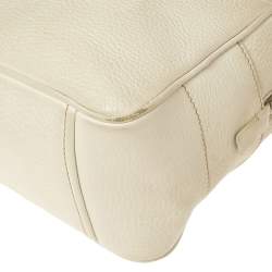 Pre Owned Prada White Vitello Daino Leather Balletto Bag