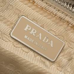 Pre Owned Prada White Vitello Daino Leather Balletto Bag