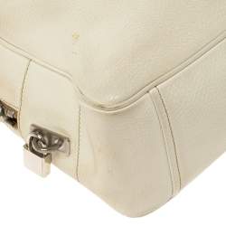 Pre Owned Prada White Vitello Daino Leather Balletto Bag