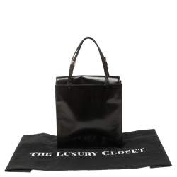 Pre Owned Prada Black Leather Vintage Flap Tote