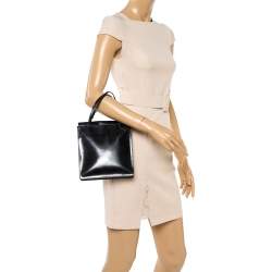 Pre Owned Prada Black Leather Vintage Flap Tote