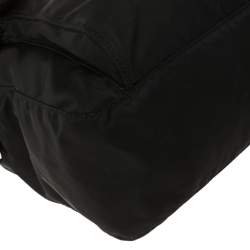 Pre Owned Prada Black Nylon Pocket Flap Messenger Bag