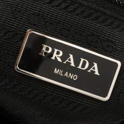 Pre Owned Prada Black Nylon Pocket Flap Messenger Bag