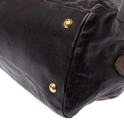 Pre Owned Prada Black/Beige Ombre Leather Dome Satchel