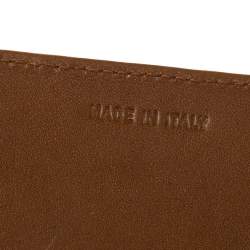 Pre Owned Prada Tan Ostrich Flap Continental Wallet