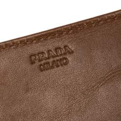 Pre Owned Prada Tan Ostrich Flap Continental Wallet
