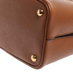 Prada Tan Saffiano Leather Medium Panier Top Handle Bag