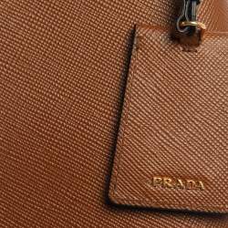 Prada Tan Saffiano Leather Medium Panier Top Handle Bag