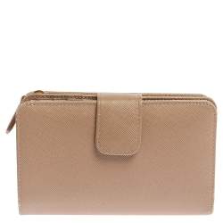 Pre Owned Prada Saffiano Lux Leather Wallet French Flap Wallet