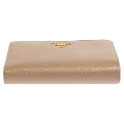 Pre Owned Prada Saffiano Lux Leather Wallet French Flap Wallet