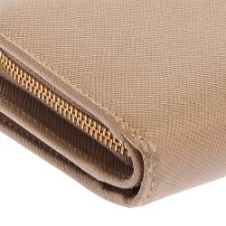 Pre Owned Prada Saffiano Lux Leather Wallet French Flap Wallet