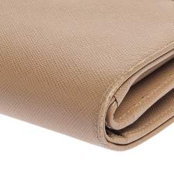 Pre Owned Prada Saffiano Lux Leather Wallet French Flap Wallet