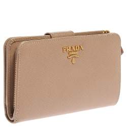 Pre Owned Prada Saffiano Lux Leather Wallet French Flap Wallet