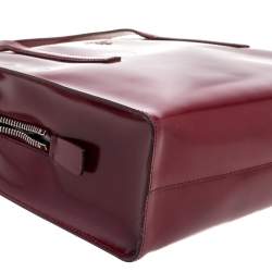 Pre Owned حقيبة برادا ساتشيل سحاب علوي جلد لامع أحمر