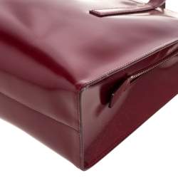 Pre Owned حقيبة برادا ساتشيل سحاب علوي جلد لامع أحمر