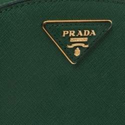 Pre Owned Prada Green Saffiano Lux Leather Odette Belt Bag
