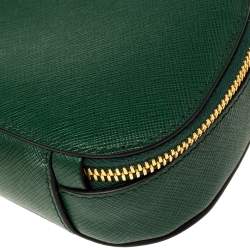 Pre Owned Prada Green Saffiano Lux Leather Odette Belt Bag