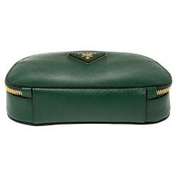 Pre Owned Prada Green Saffiano Lux Leather Odette Belt Bag