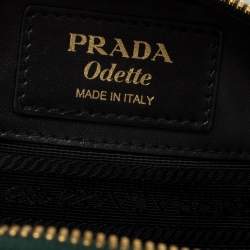 Pre Owned Prada Green Saffiano Lux Leather Odette Belt Bag