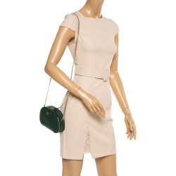 Pre Owned Prada Green Saffiano Lux Leather Odette Belt Bag