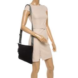 Prada Sport Black Nylon Front Zip Pocket Messengers Bag