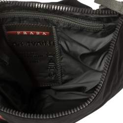 Prada Sport Black Nylon Front Zip Pocket Messengers Bag