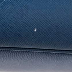 Pre Owned Prada Navy Blue Saffiano Lux Leather Open Galleria Tote