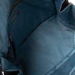 Pre Owned Prada Black Nylon and Leather Etiquette Studded Flap Shoulder Bag