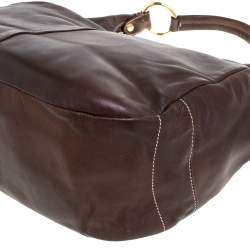 Pre Owned Prada Choco Brown Vitello Soft Leather Hobo