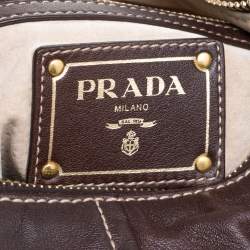 Pre Owned Prada Choco Brown Vitello Soft Leather Hobo