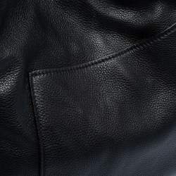 Pre Owned حقيبة هوبو برادا سحاب علوي جلد فيتيلو داينو أسود