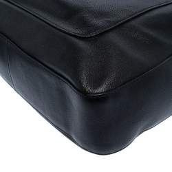 Pre Owned حقيبة هوبو برادا سحاب علوي جلد فيتيلو داينو أسود